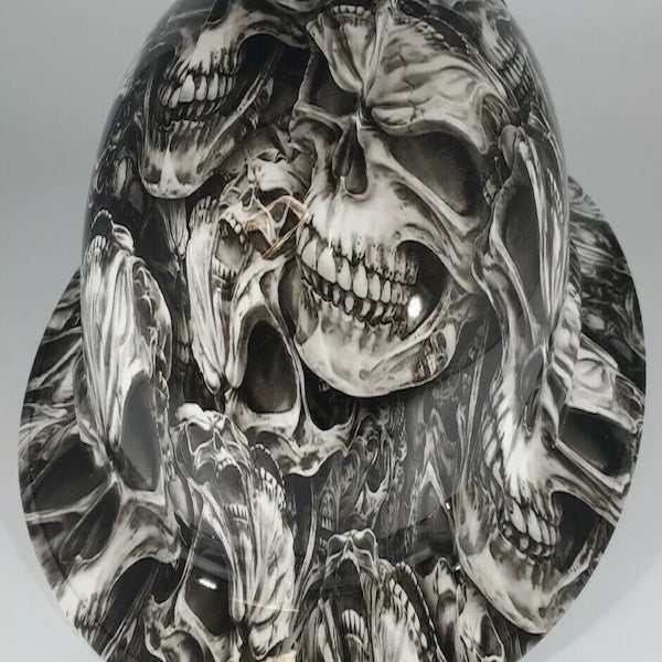 Full Brim Hard Hat Hydro Dipped Big Brain Skulls