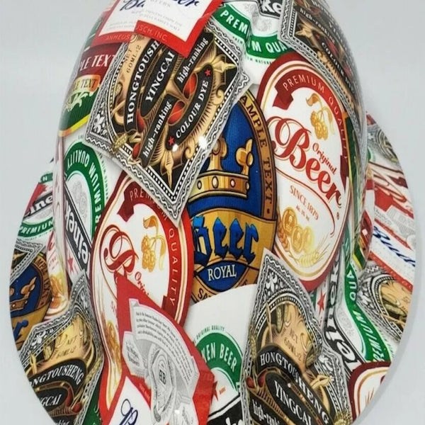 Full Brim Hard Hat Hydro Dipped Beer Sticker Bomb