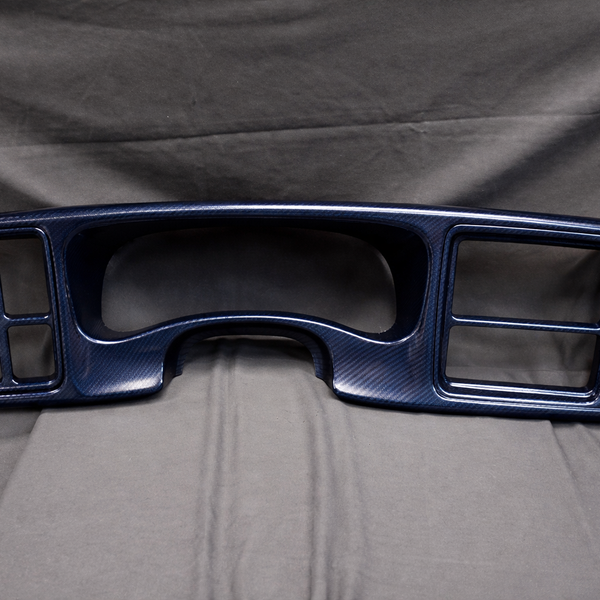 Custom Blue Carbon Fiber Hydro Dipped Dash Bezels & Interior Trim for Silverado, Tahoe & Cadillac