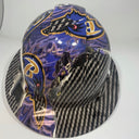 Full Brim Hard Hat Custom Hydro Dipped Ravens Carbon FIber