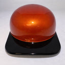 Baseball Cap Style Motorcycle Helmet Electric Orange w/ Black Bill