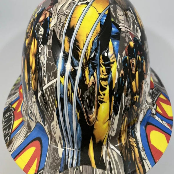 Full Brim Hard Hat Custom Hydro Dipped Comic Book X-MEN