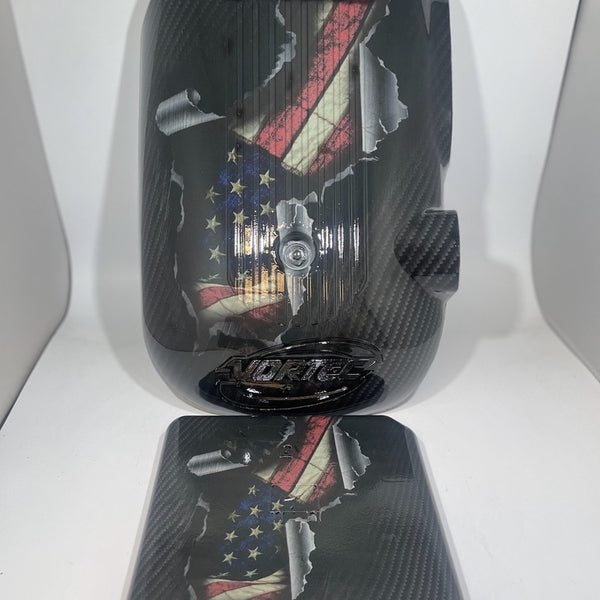 Custom Carbon Fiber American Flag Hydro Dipped Engine/Fuse Box Covers for Silverado, Tahoe &amp; Cadillac