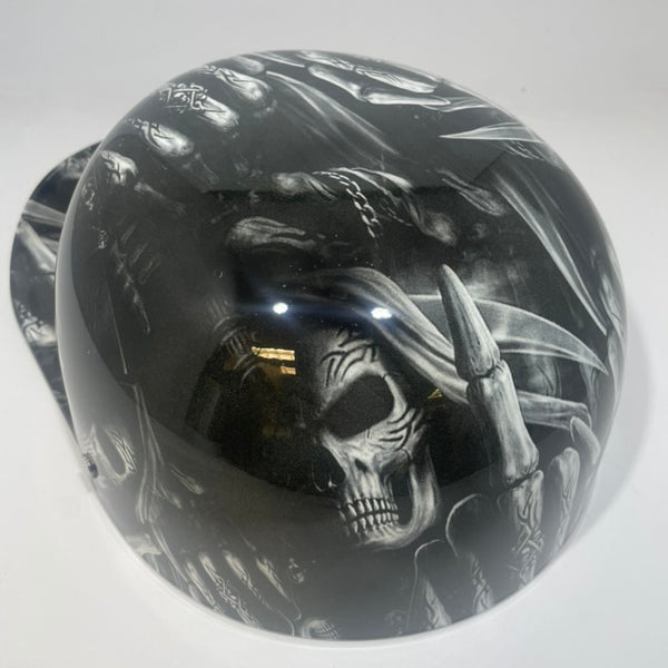 Baseball Cap Style Motorcycle Helmet F U Reaper