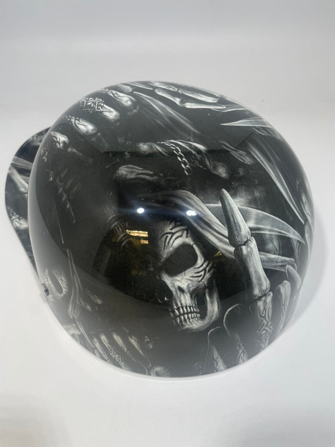 Baseball Cap Style Motorcycle Helmet F U Reaper