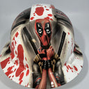 Full Brim Hard Hat Hydro Dipped DEAD POOL CARNAGE BLOOD SPLATTER