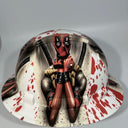 Full Brim Hard Hat Hydro Dipped DEAD POOL CARNAGE BLOOD SPLATTER