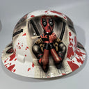 Full Brim Hard Hat Hydro Dipped DEAD POOL CARNAGE BLOOD SPLATTER