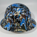 Full Brim Hard Hat Custom Hydro Dipped DETROIT LIONS NFC NORTH CHAMPIONS