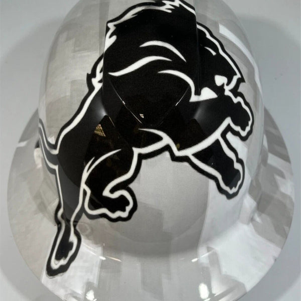Full Brim Hard Hat Hydro Dipped DETROIT LIONS SALUTE TO SERVICE EDITION