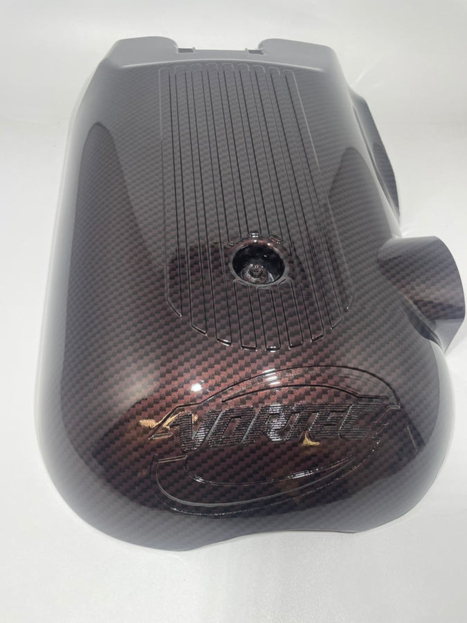 Custom Velvet Red Carbon Fiber Hydro Dipped Engine Covers for Silverado, Tahoe &amp; Cadillac