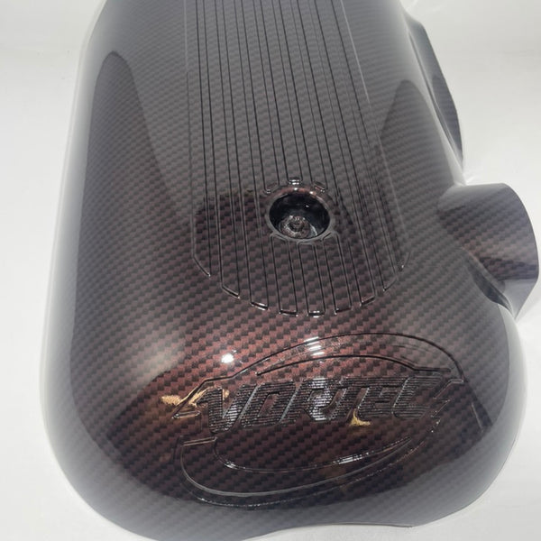 Custom Velvet Red Carbon Fiber Hydro Dipped Engine/Fuse Box Covers for Silverado, Tahoe &amp; Cadillac
