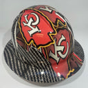Full Brim Hard Hat Custom Hydro Dipped KANSAS CITY CHIEFS Carbon Fiber