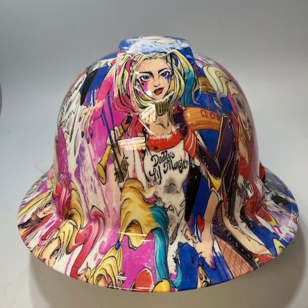 Full Brim Hard Hat Hydro Dipped HARLEY QUINN DADDYS LIL MONSTER