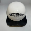 Baseball Cap Style Motorcycle Helmet Arctic White w/Black Bill Bar & Shield