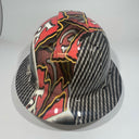 Full Brim Hard Hat Custom Hydro Dipped KANSAS CITY CHIEFS Carbon Fiber