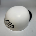 Baseball Cap Style Motorcycle Helmet Arctic White w/Black Bill Bar & Shield