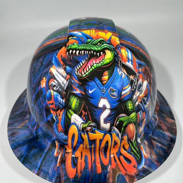 Full Brim Hard Hat Hydro Dipped FLORIDA GATORS