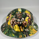 Full Brim Hard Hat Hydro Dipped Green Bay Packers Fat Head