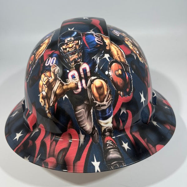 Full Brim Hard Hat Hydro Dipped HOUSTON TEXANS