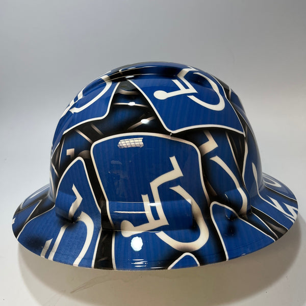 Full Brim Hard Hat Hydro Dipped HANDICAPPED PARKING SIGN