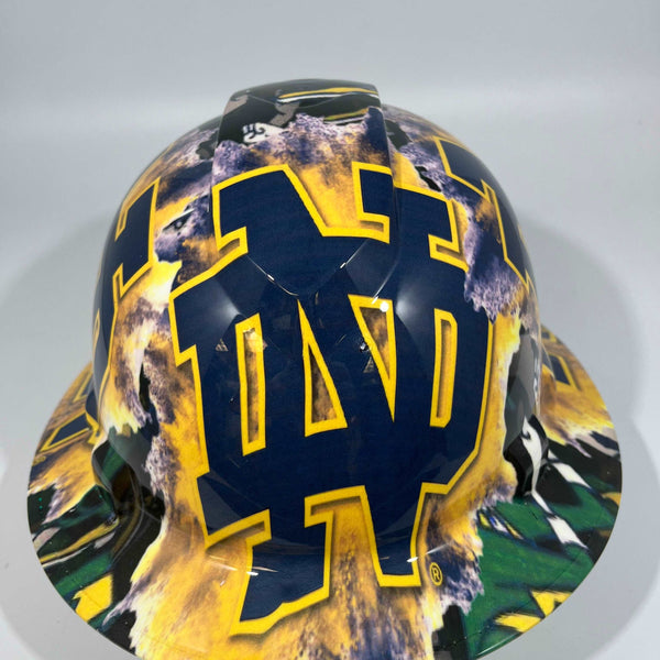 Full Brim Hard Hat  Hydro Dipped ND NOTRE DAME