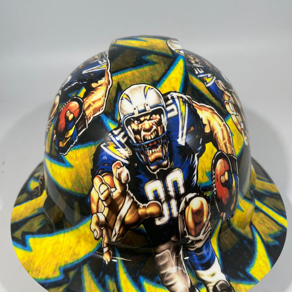 Full Brim Hard Hat Hydro Dipped LOS ANGELES CHARGERS