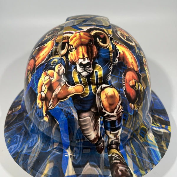 Full Brim Hard Hat Hydro Dipped LOS ANGELES RAMS