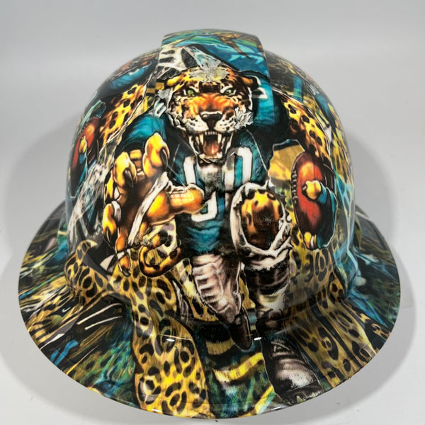 Full Brim Hard Hat Hydro Dipped JACKSONVILLE JAGUARS