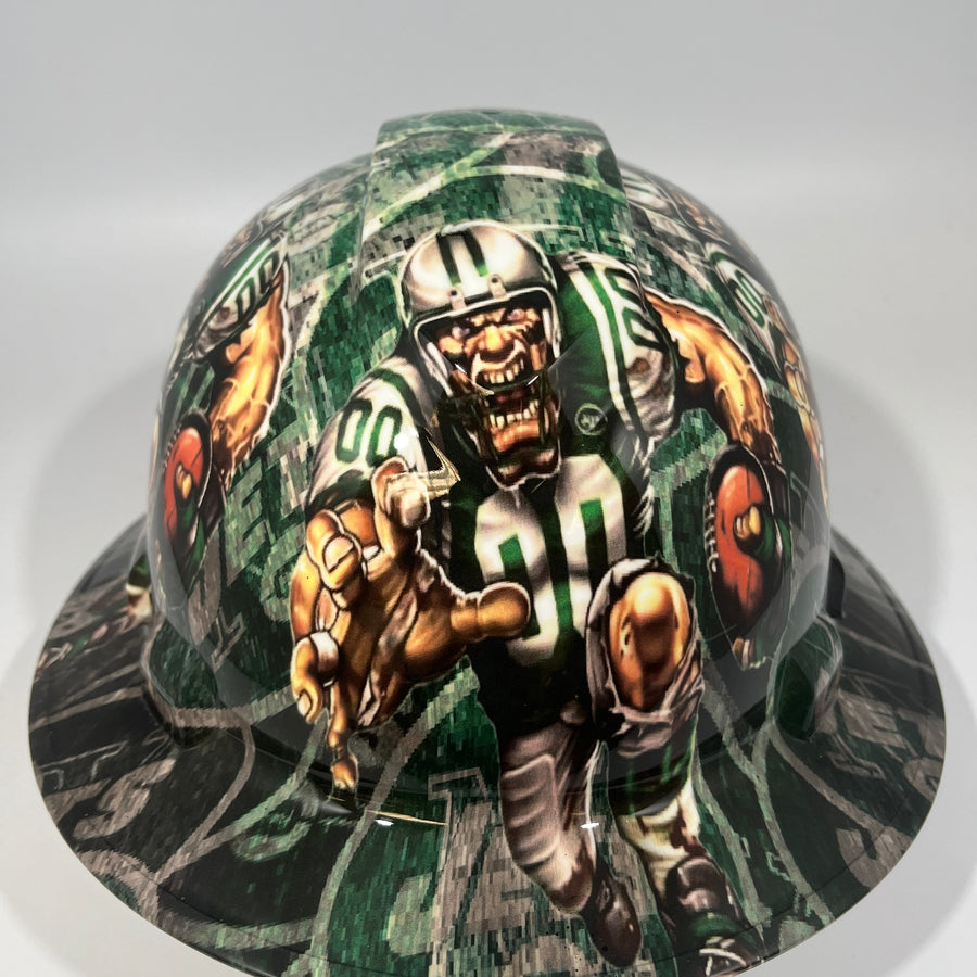 Full Brim Hard Hat Hydro Dipped NEW YORK JETS
