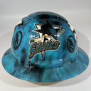 Full Brim Hard Hat Hydro Dipped SAN JOSE SHARKS