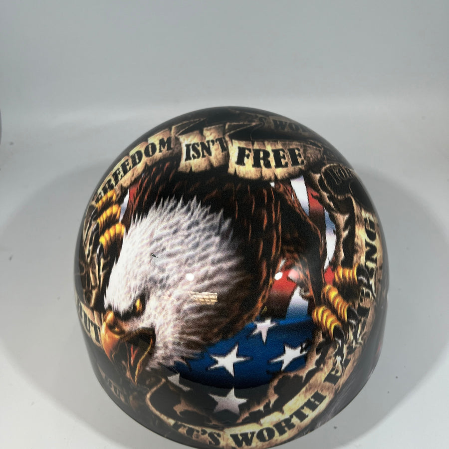 Baseball Cap Style Motorcycle Helmet FREEDOM ISN'T FREE EAGLE