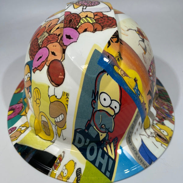 Full Brim Hard Hat Hydro Dipped SIMPSONS HOMER