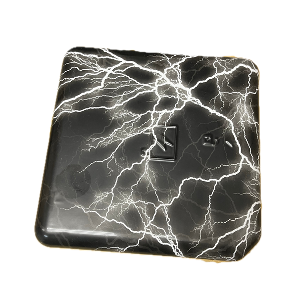 Silverado Fuse box lid. Hydro dipped BLACK LIGHTNING