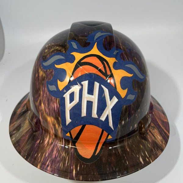 Full Brim Hard Hat Hydro Dipped PHOENIX SUNS