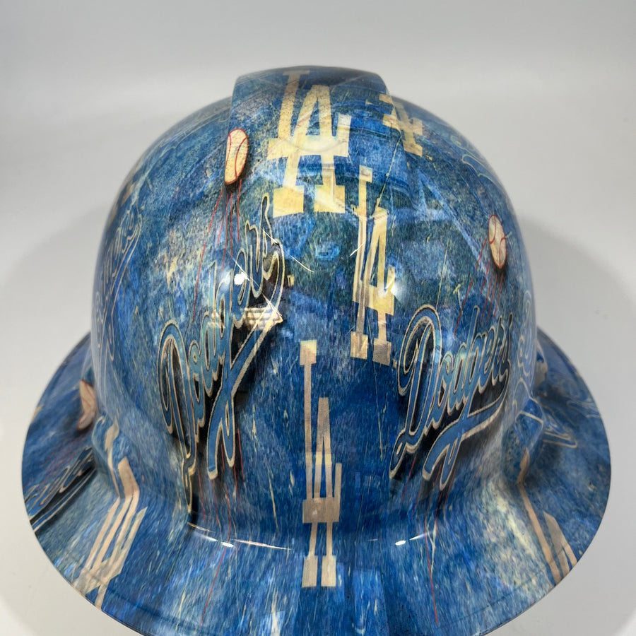Full Brim Hard Hat Hydro Dipped LA DODGERS
