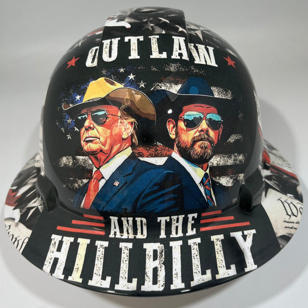 Full Brim Hard Hat Hydro Dipped OUTLAW HILLBILLY