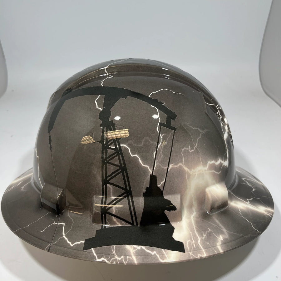 Full Brim Hard Hat Hydro Dipped CUSTOM OIL RIG