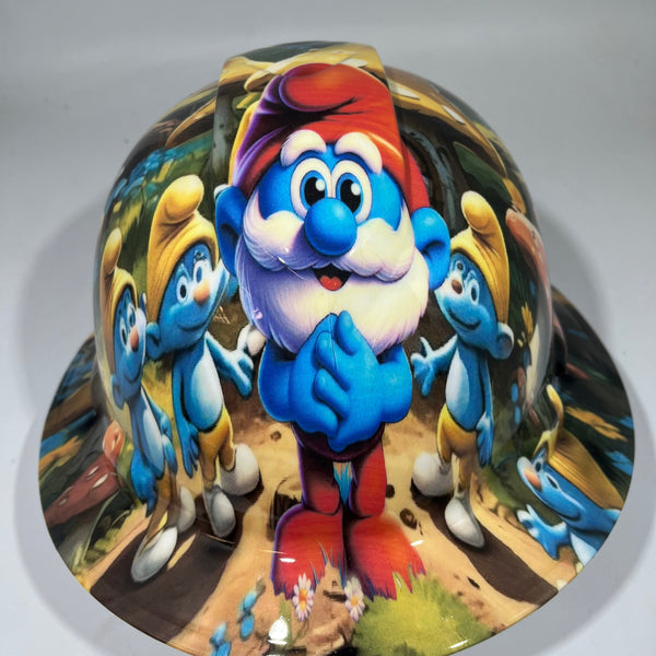 Full Brim Hard Hat Hydro Dipped SMURFS