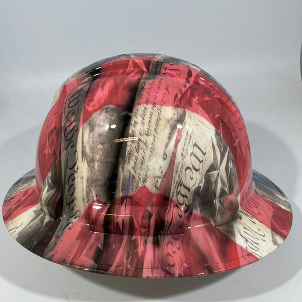 Full Brim Hard Hat Hydro Dipped WE THE PEOPLE CARBON FLAG