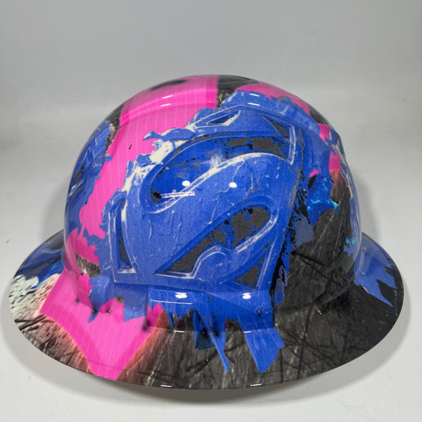 Full Brim Hard Hat Hydro Dipped SUPERWOMAN