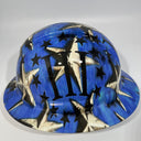 Full Brim Hard Hat Hydro Dipped IN 3 PERCENTEER LOGO PATRIOTIC STARS