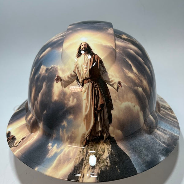 Full Brim Hard Hat Hydro Dipped Jesus The Almighty