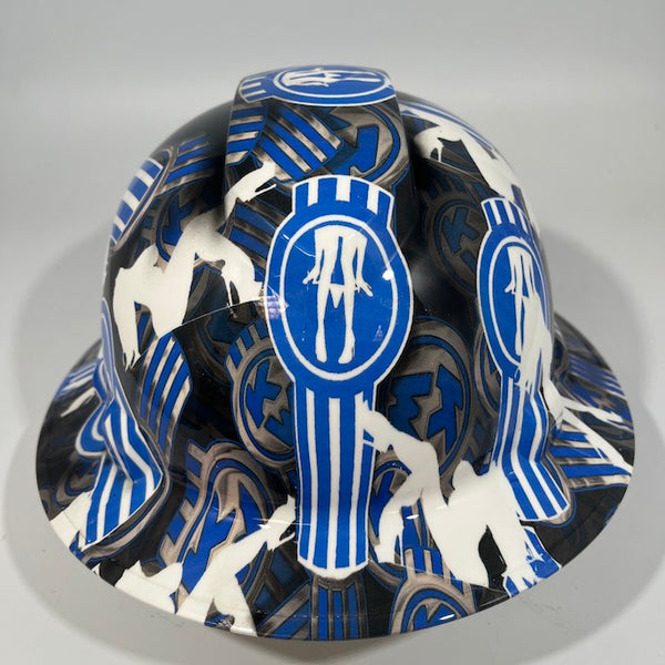 Full Brim Hard Hat Hydro Dipped KENWORTH Blue PANTY DROPPER