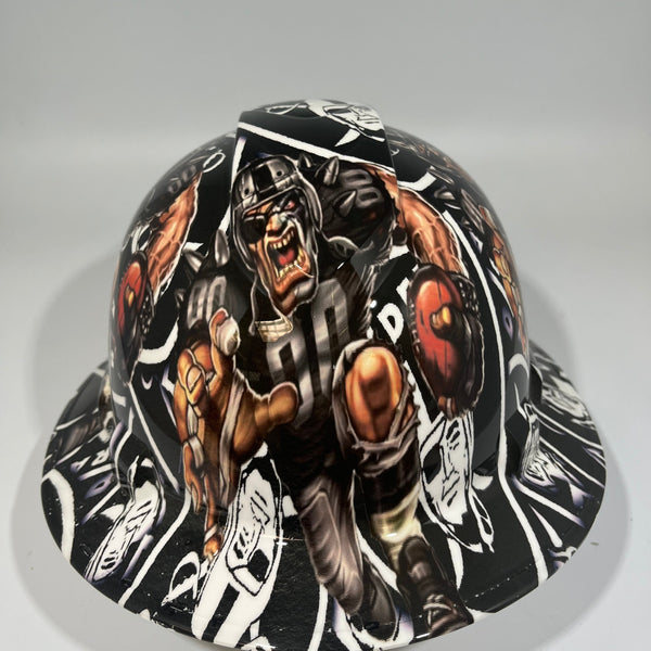 Full Brim Hard Hat Custom Hydro Dipped LAS VEGAS RAIDERS Fat Head