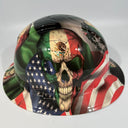 Full Brim Hard Hat Custom Hydro Dipped MEXICAN PUNISHER AMERICAN PRIDE