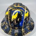 Full Brim Hard Hat Custom Hydro Dipped MICHIGAN WOLVERINES