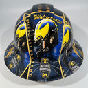 Full Brim Hard Hat Custom Hydro Dipped MICHIGAN WOLVERINES