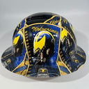 Full Brim Hard Hat Custom Hydro Dipped MICHIGAN WOLVERINES