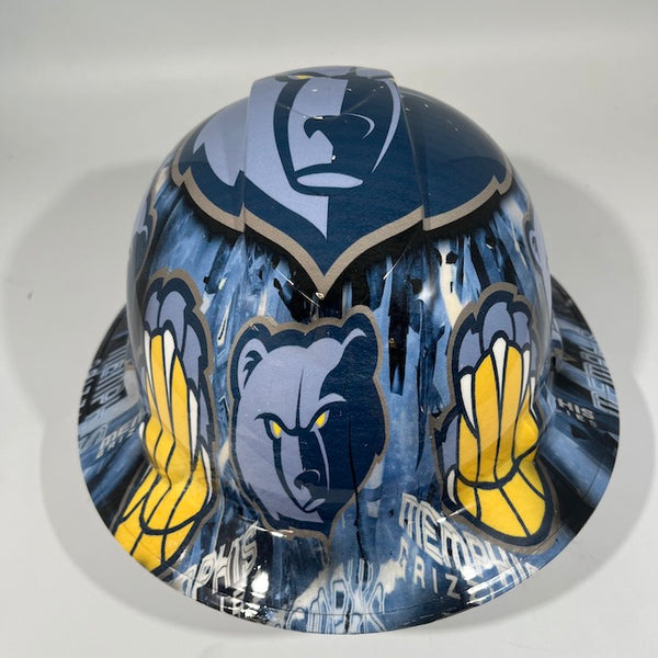 Full Brim Hard Hat Custom Hydro Dipped Memphis Grizzlies